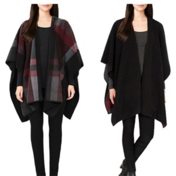 Ike Behar Accessories - Ike Behar Reversible Polar Fleece Wrap/Poncho